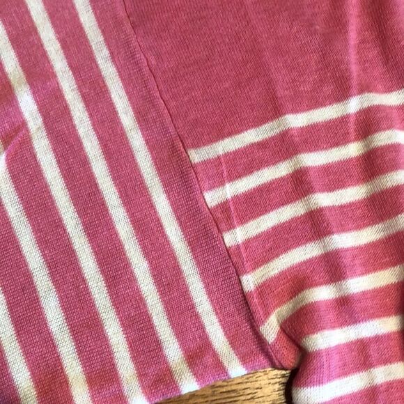 NYDJ Serra striped linen blend sweater in pink Size L - Picture 4 of 13